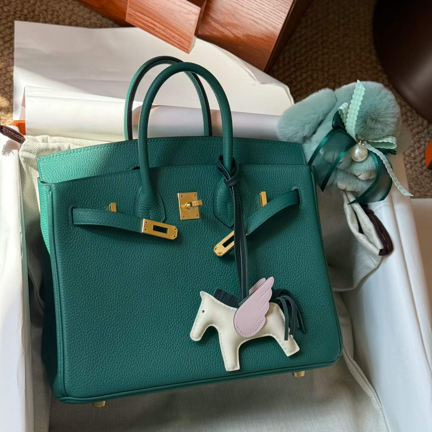 Hermès Birkin 25 Malachite Togo Gold Hardware