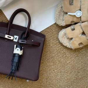 Alternative view of Hermès Birkin 25 Bordeaux Togo Gold Hardware/Palladium Hardware