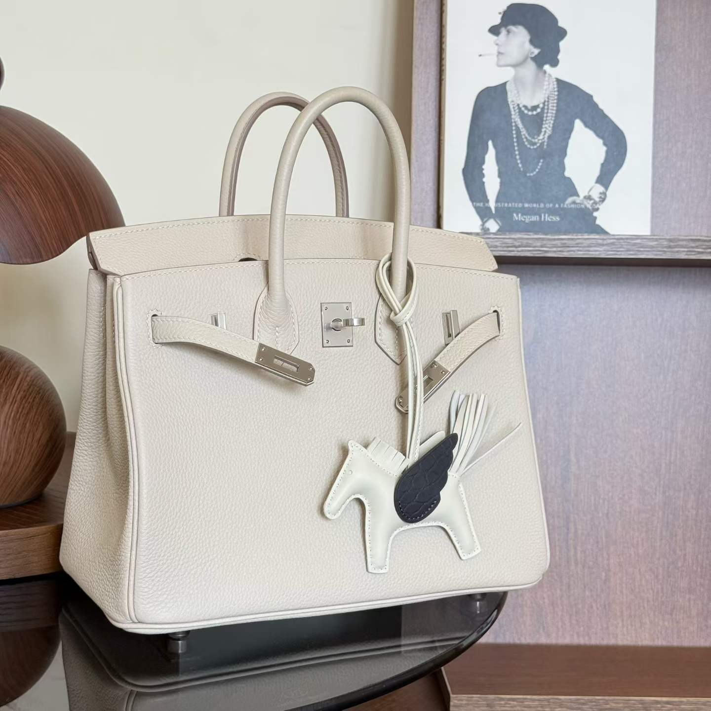 Hermès Birkin 25 Craie Togo Palladium Hardware - Image 10