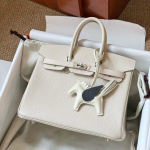 Hermès Birkin 25 Craie Togo Palladium Hardware