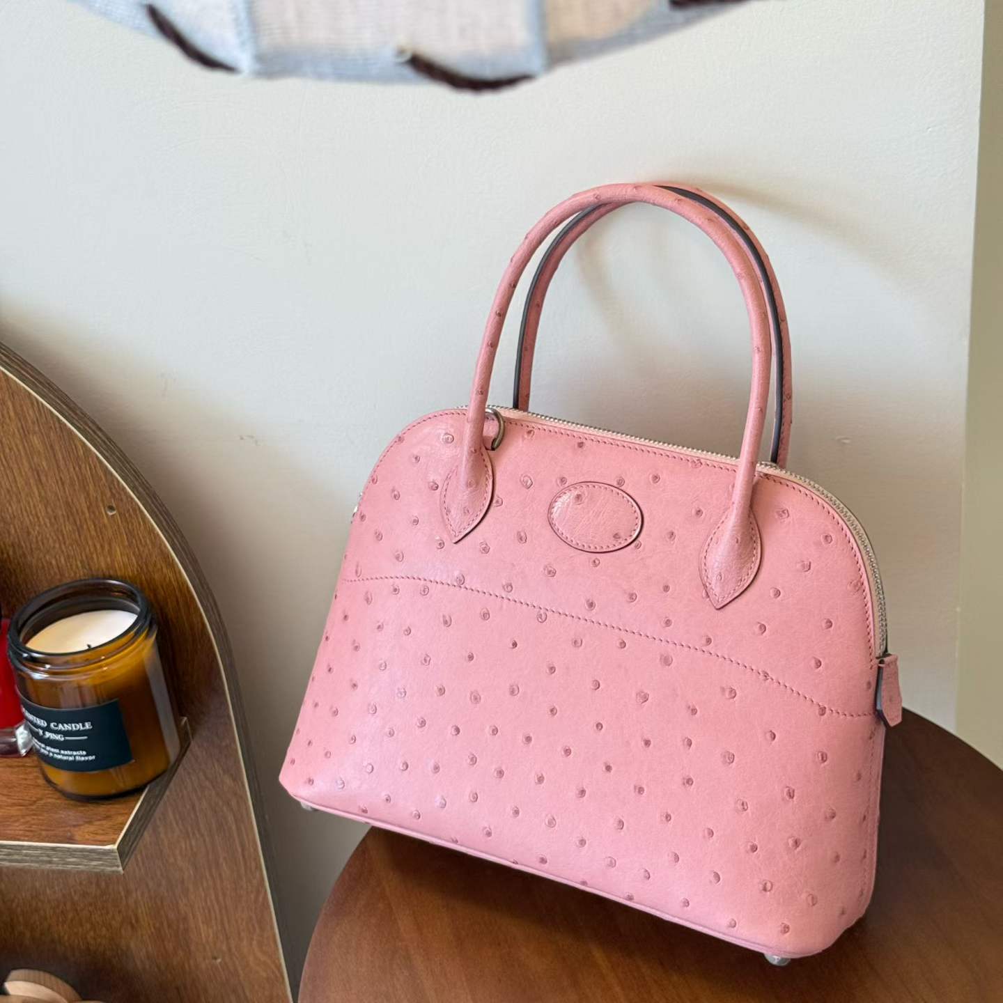 Hermès Bolide 27 Rose Sakura Ostrich - Image 6