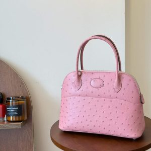 Hermès Bolide 27 Rose Sakura Ostrich