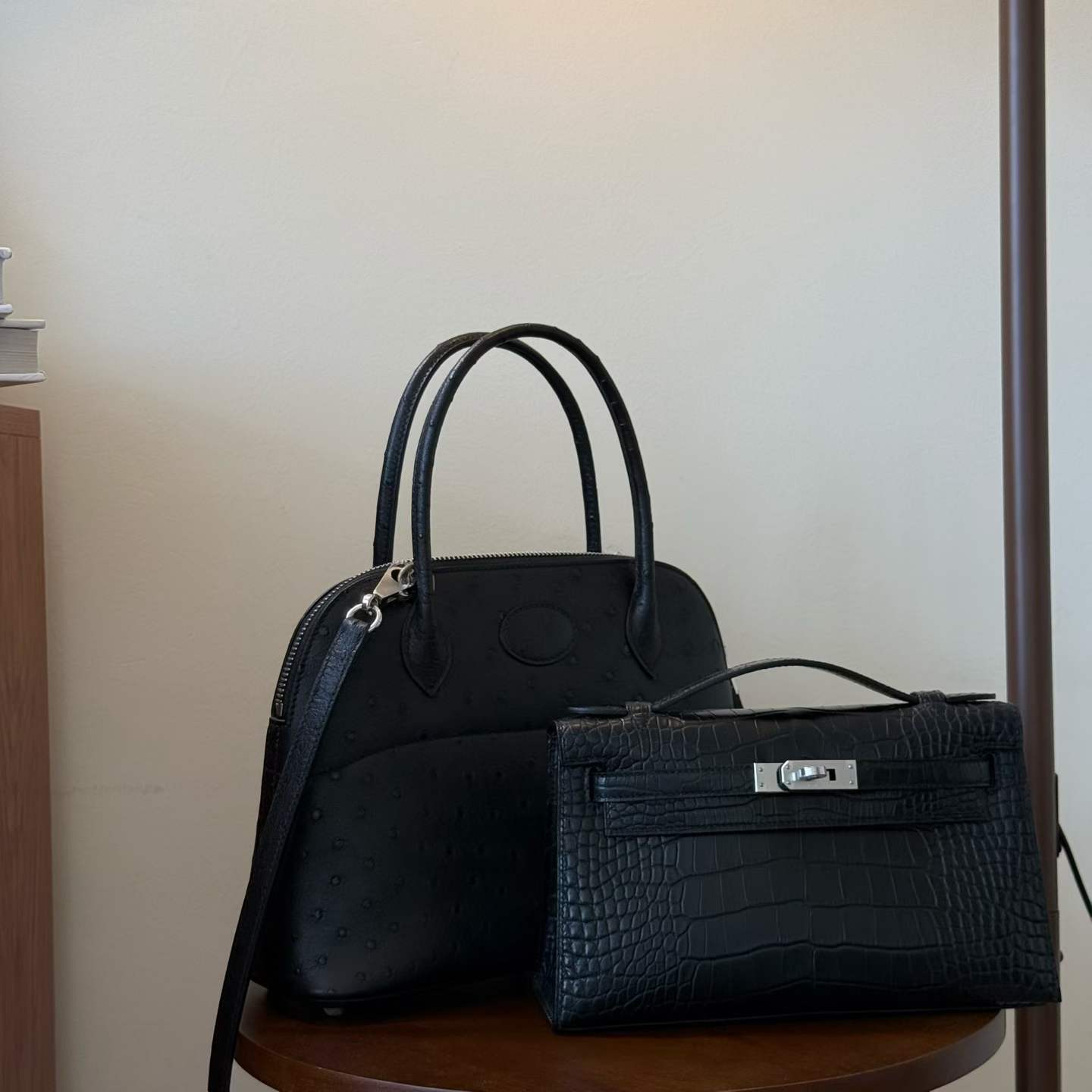 Hermès Bolide 27 Black Ostrich - Image 9