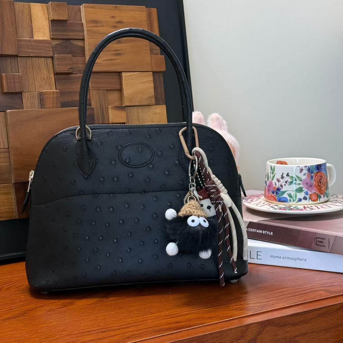 Hermès Bolide 27 Black Ostrich - Image 8