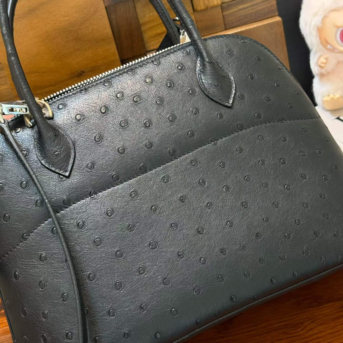 Hermès Bolide 27 Black Ostrich - Image 5