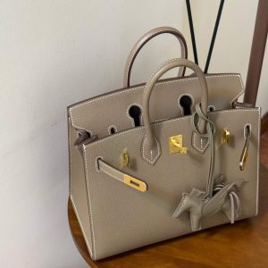 Alternative view of Hermès Birkin 25 Etoupe Sellier Epsom Gold Hardware