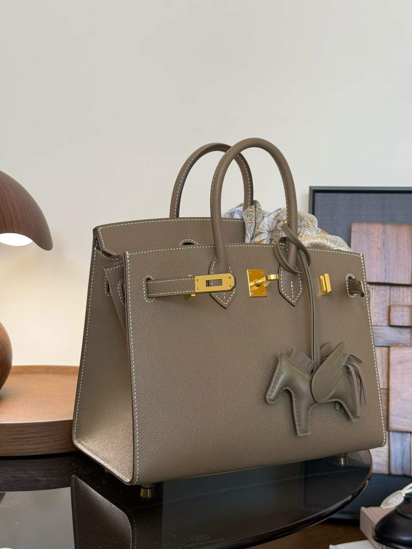 Hermès Birkin 25 Etoupe Sellier Epsom Gold Hardware - Image 7