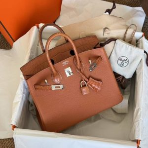 Hermès Birkin 25 Miel Touch Matte Crocodile Palladium Hardware