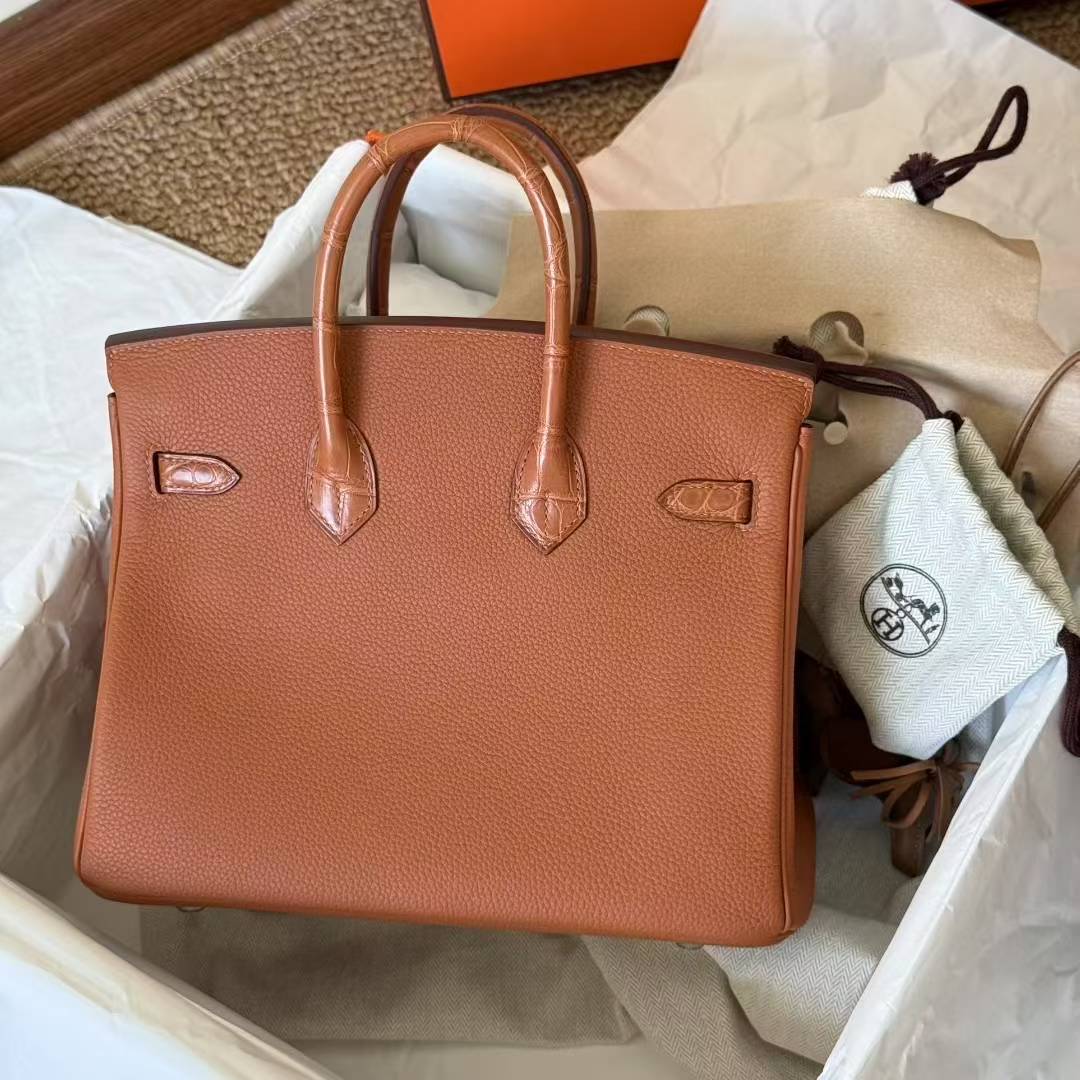 Hermès Birkin 25 Miel Touch Matte Crocodile Palladium Hardware - Image 5