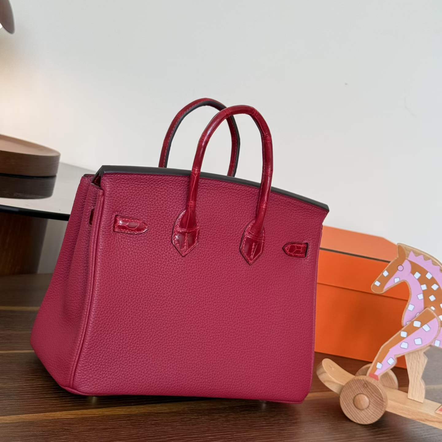 Hermès Birkin 25 Touch Rouge Gerenat Togo Crocodile Gold Hardware - Image 5