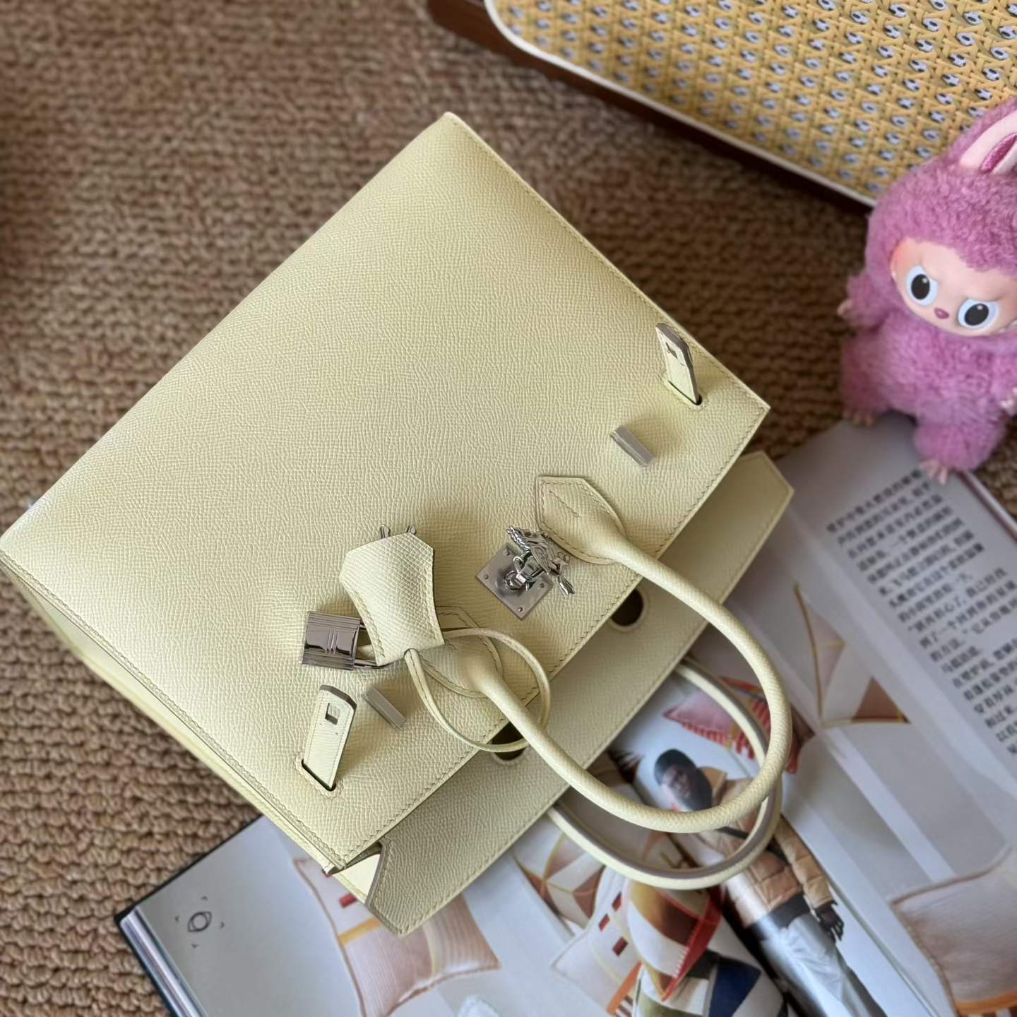 Hermès Birkin 25 Lime Sellier Epsom Palladium Hardware - Image 4