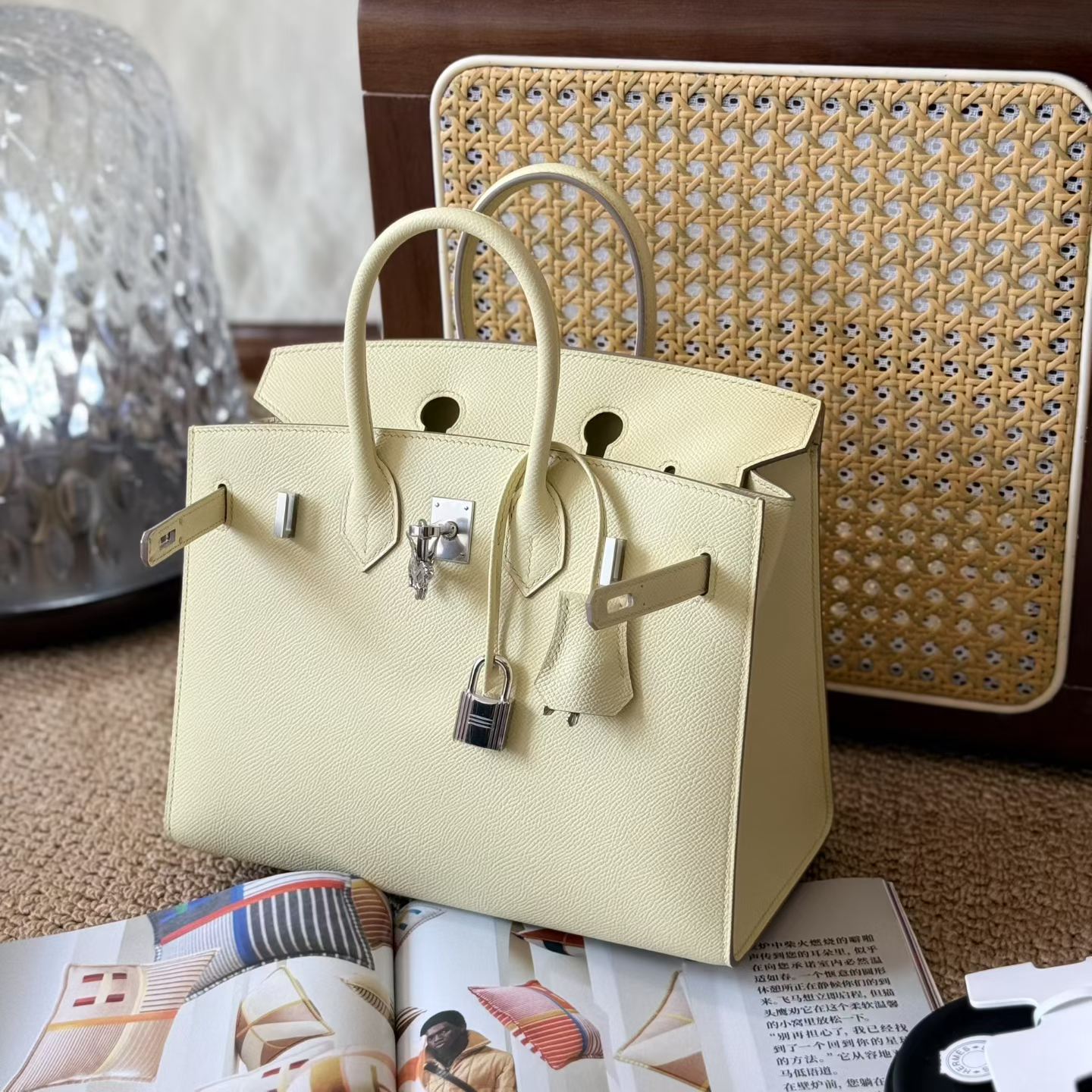 Hermès Birkin 25 Lime Sellier Epsom Palladium Hardware
