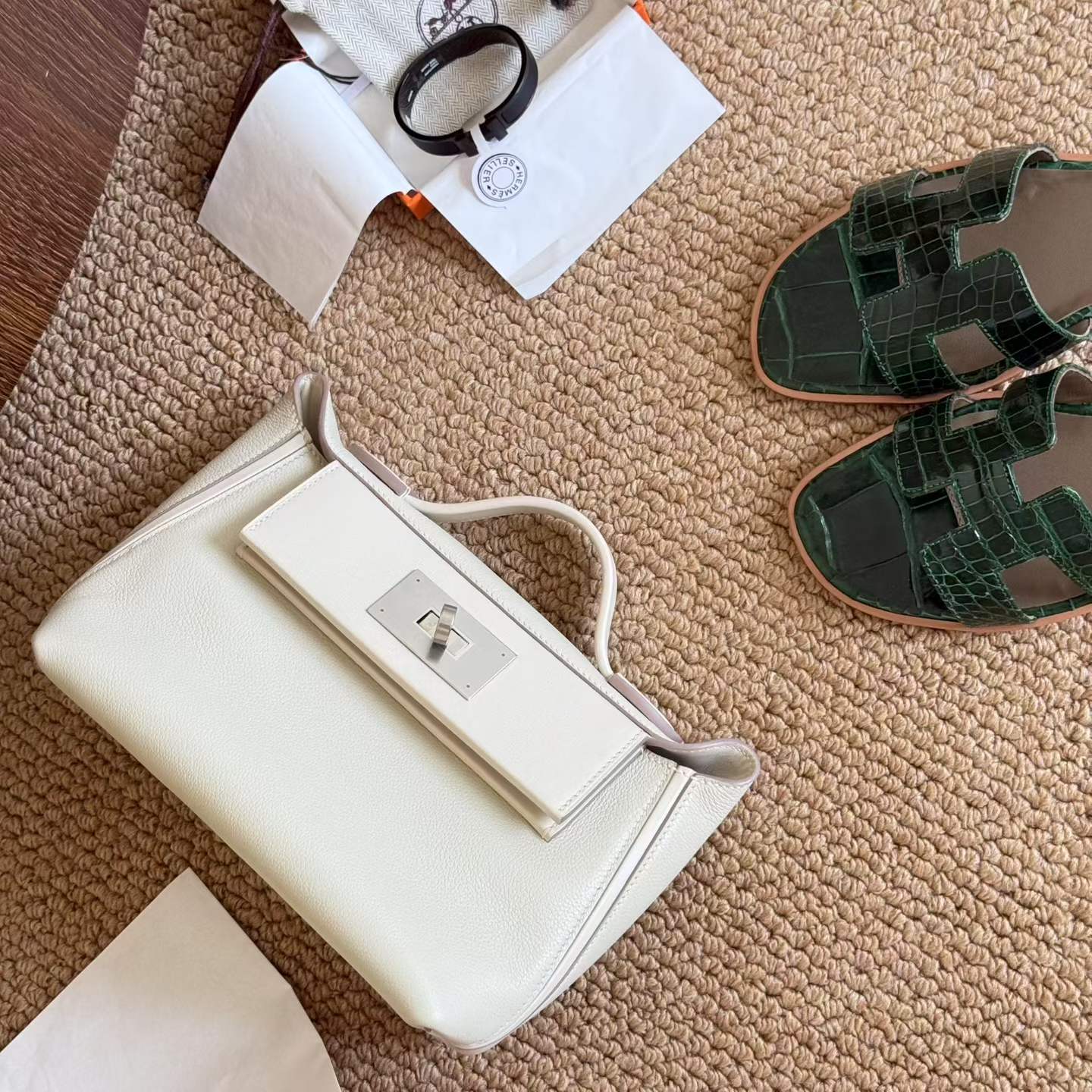 Hermès 24/24 Mini Craie Clemence Palladium Hardware - Image 6