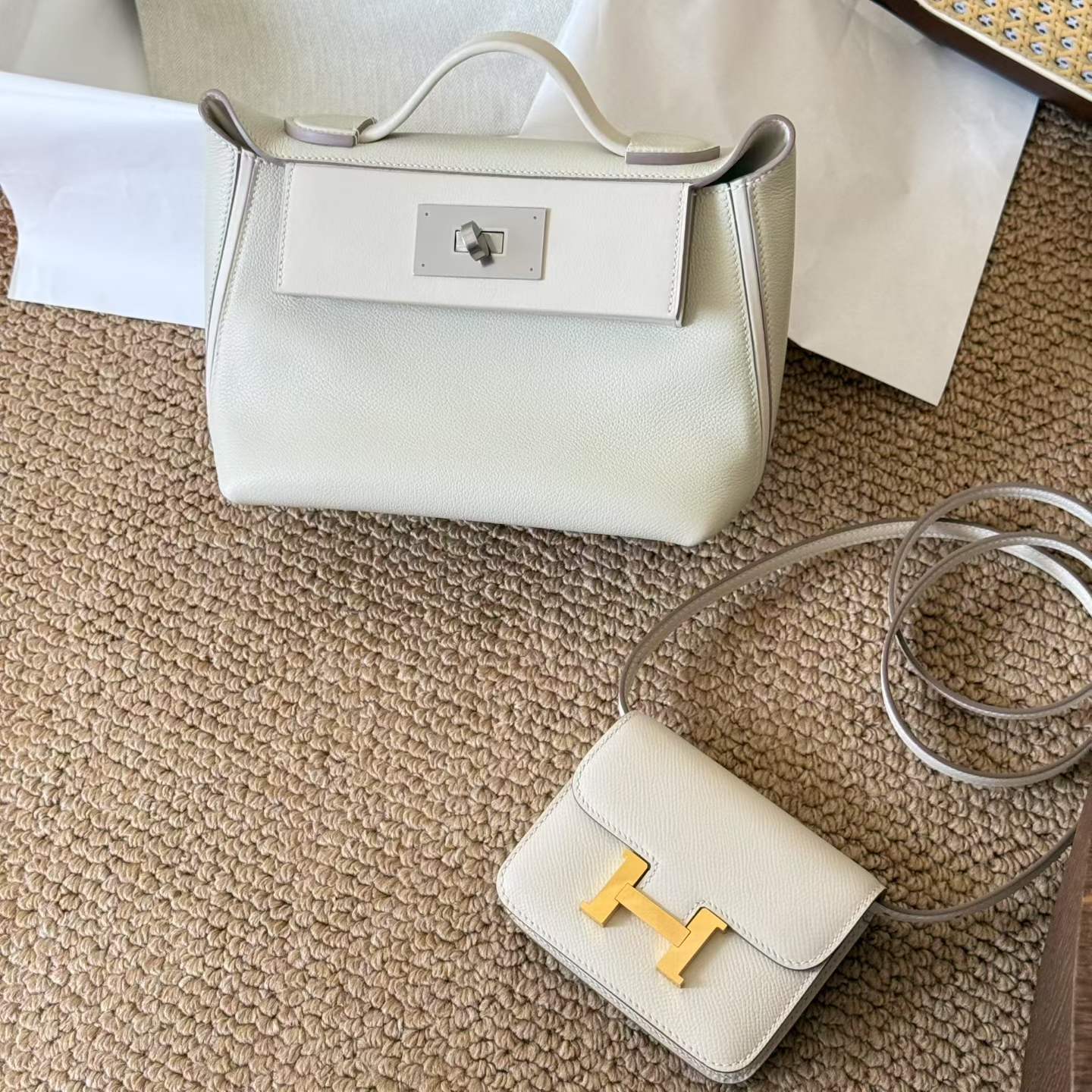 Hermès 24/24 Mini Craie Clemence Palladium Hardware - Image 5