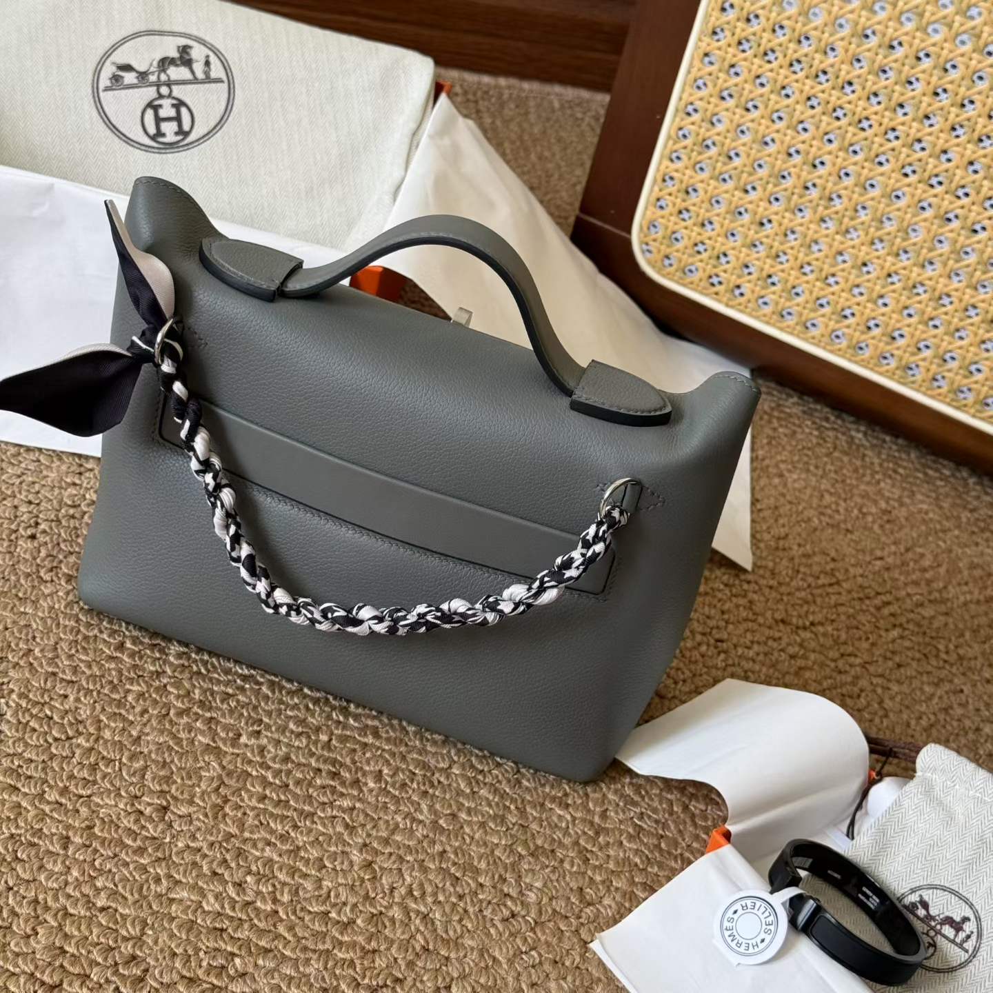 Hermès 24/24 Etain Evercolor Swift Palladium Hardware - Image 8