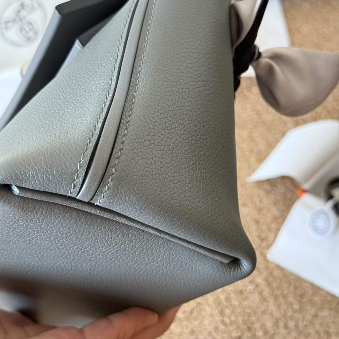 Hermès 24/24 Etain Evercolor Swift Palladium Hardware - Image 3