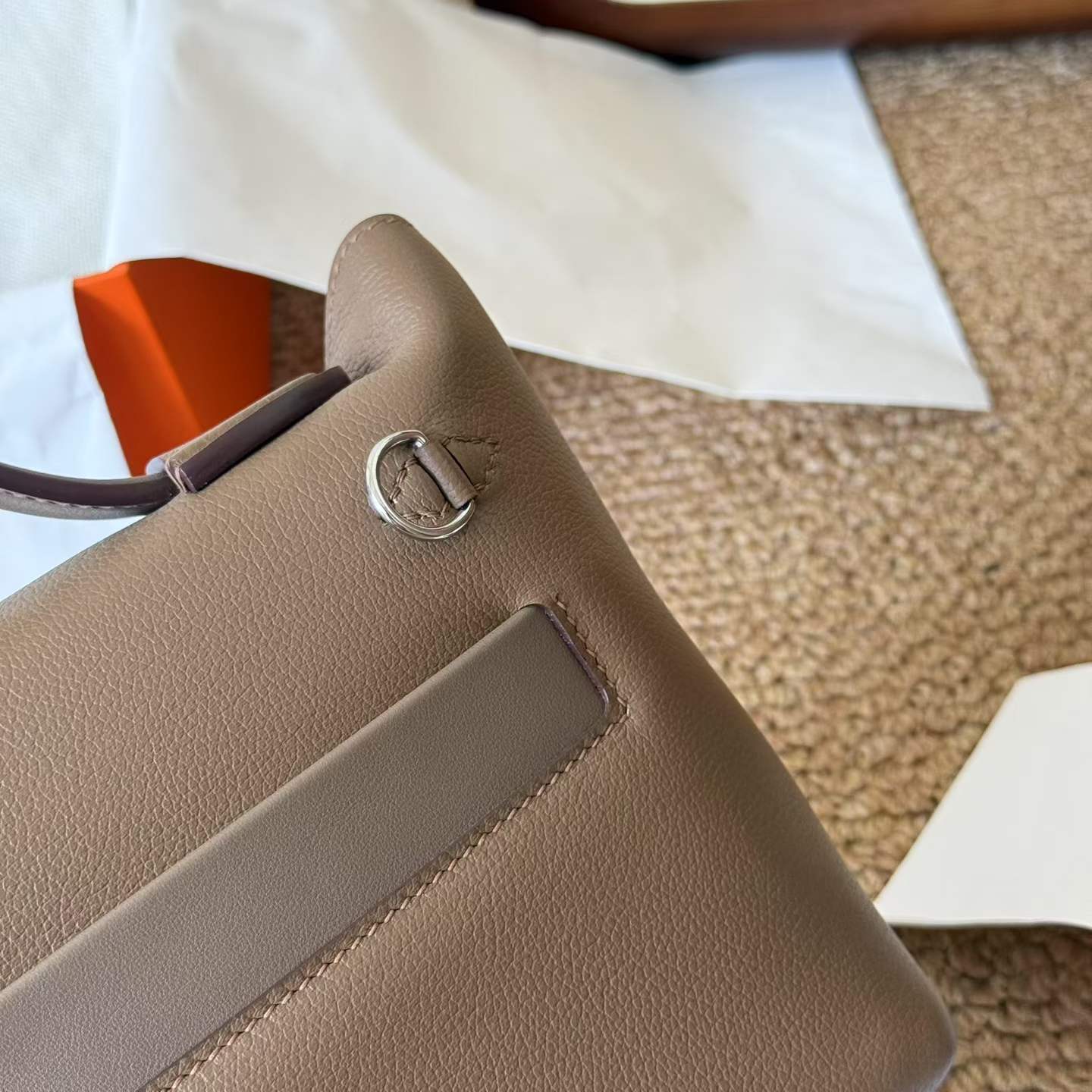 Hermès 24/24 Mini Etoupe Evercolor Swift Palladium Hardware - Image 6