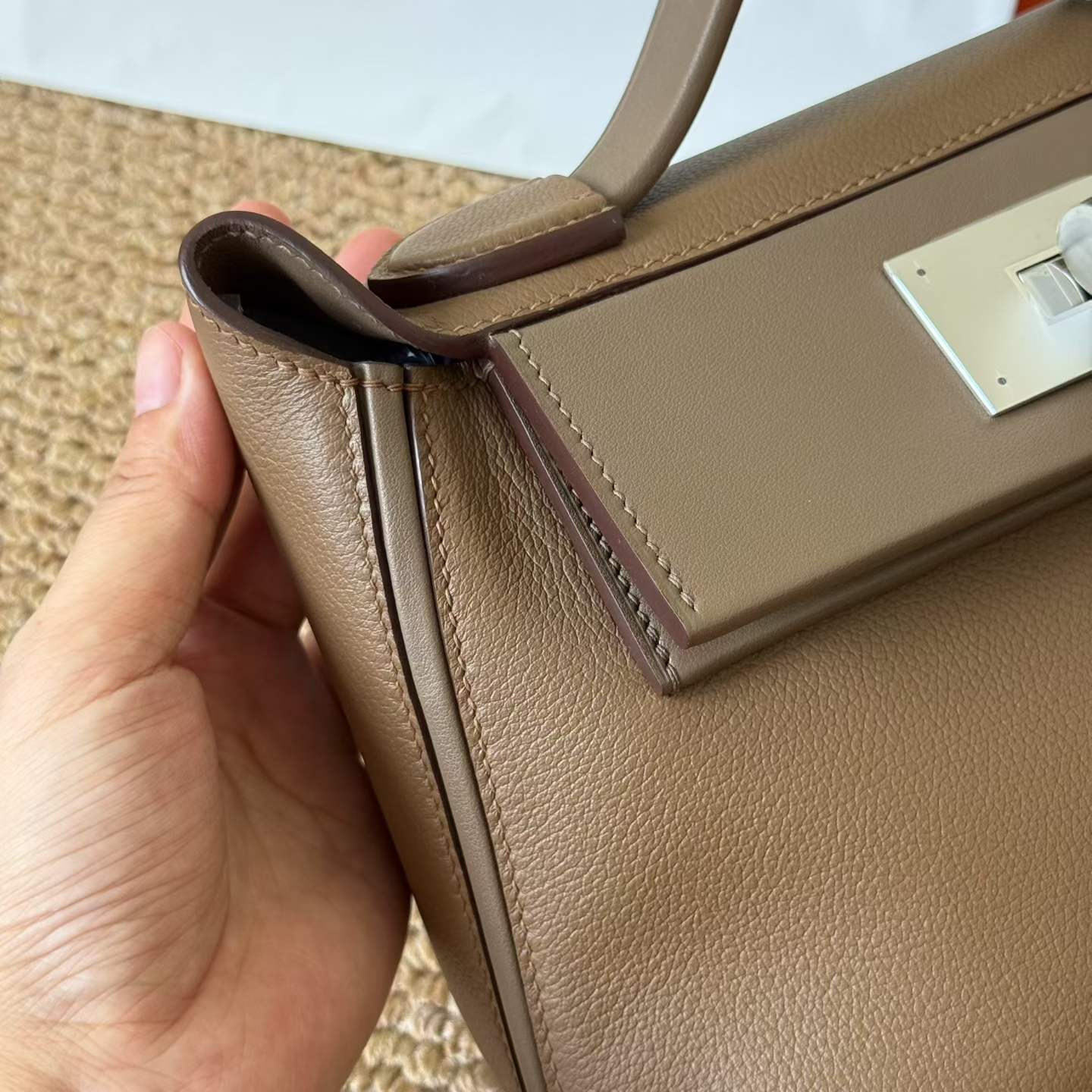 Hermès 24/24 Mini Etoupe Evercolor Swift Palladium Hardware - Image 4