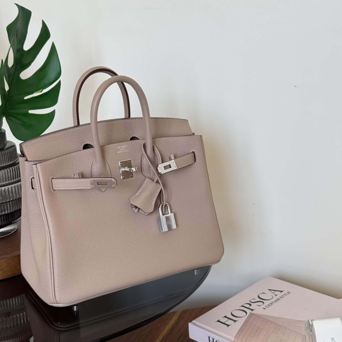 Hermès Birkin 25 Gris Tourtelle Togo Palladium Hardware - Image 3