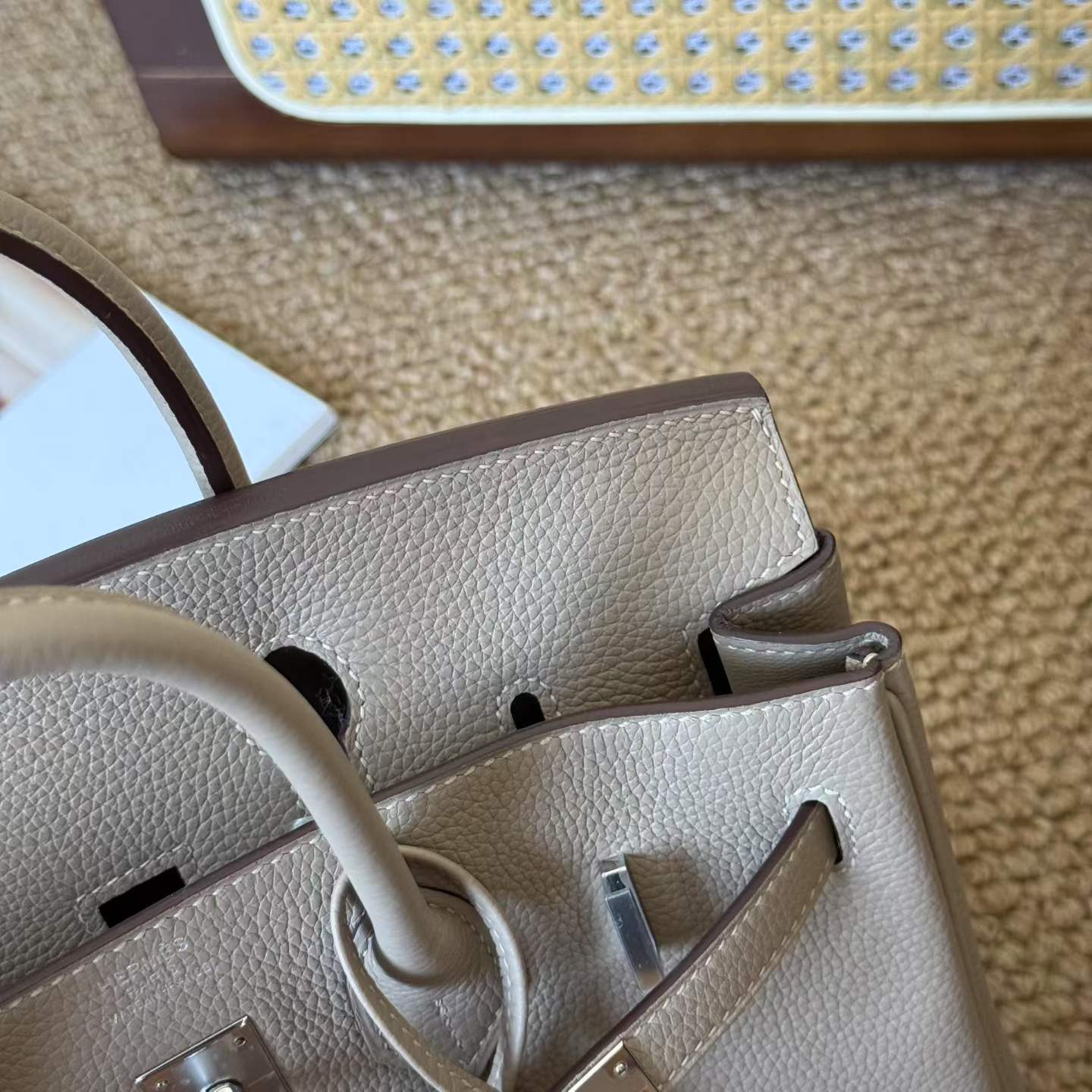 Hermès Birkin 25 Gris Tourtelle Togo Palladium Hardware - Image 8