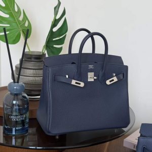 Hermès Birkin 25 Blue Indigo Togo Palladium Hardware