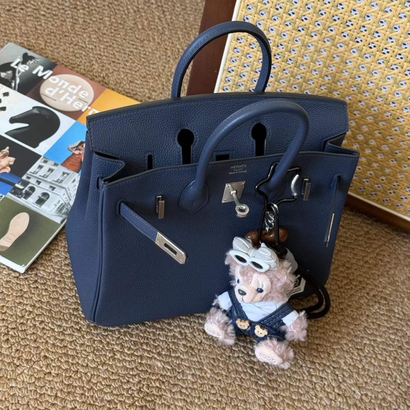 Hermès Birkin 25 Blue Indigo Togo Palladium Hardware - Image 11