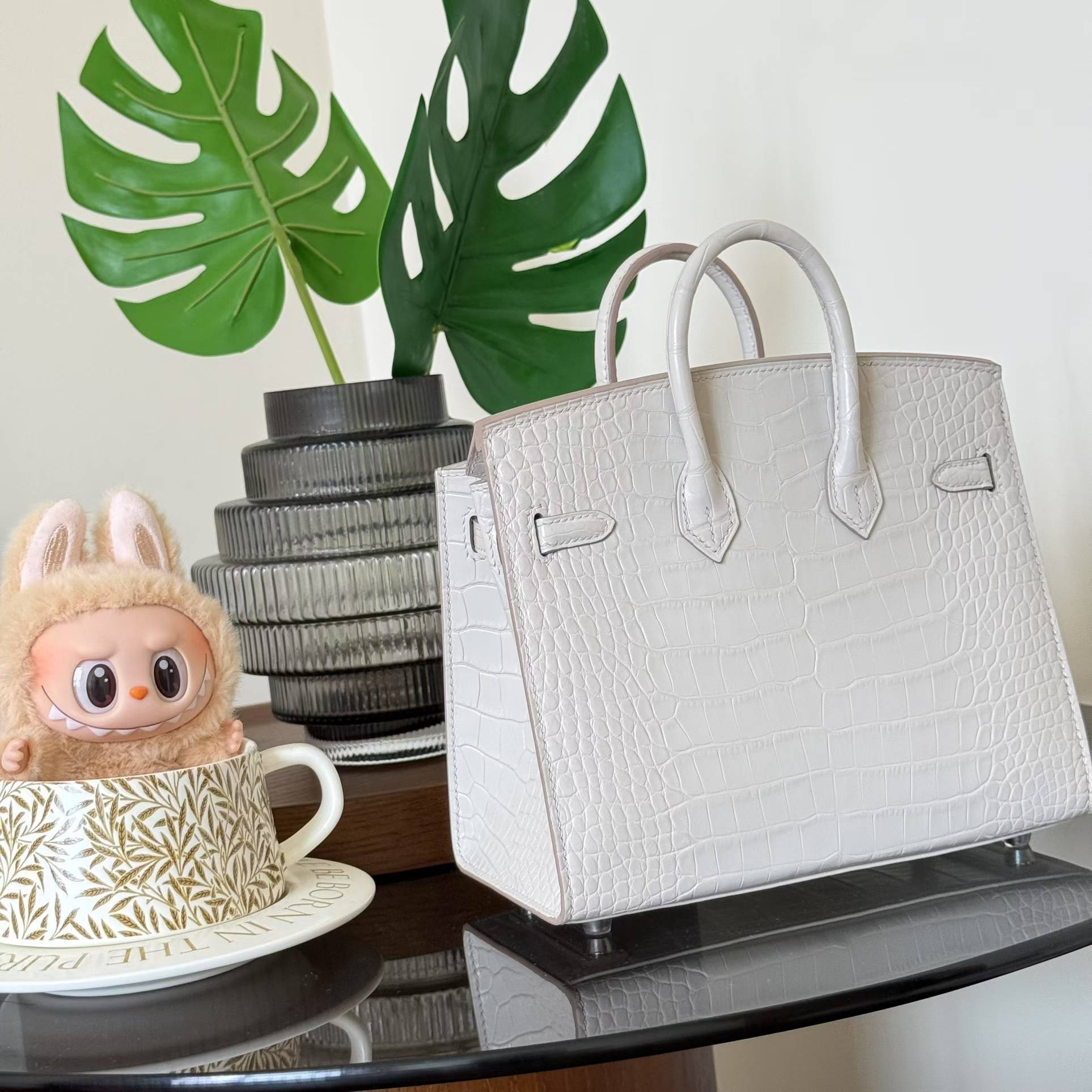 Hermès Birkin 25 Beton Matte Crocodile Palladium Hardware - Image 2