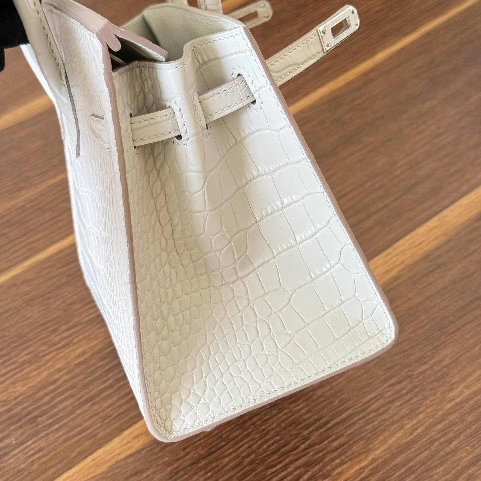 Hermès Birkin 25 Beton Matte Crocodile Palladium Hardware - Image 5