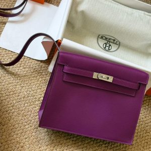 Alternative view of Hermès Kelly Danse Anemone Evercolor Palladium Hardware