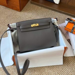 Hermès Kelly Danse Etain Evercolor Gold Hardware