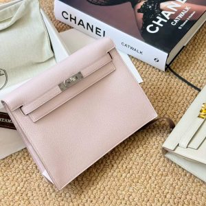 Hermès Kelly Danse Rose Sakura Evercolor Palladium Hardware