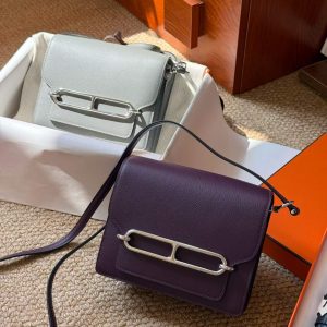 Alternative view of Hermès Roulis 18 Anemone Evercolor Palladium Hardware