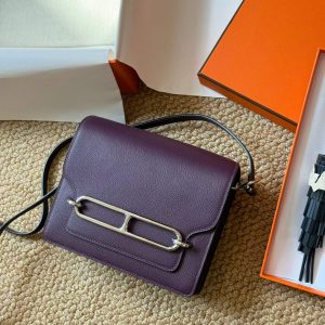 Hermès Roulis 18 Anemone Evercolor Palladium Hardware
