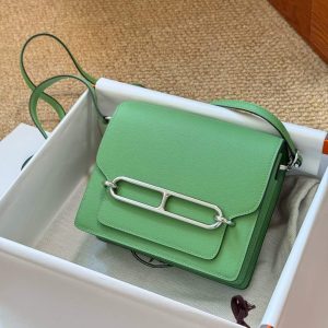 Hermès Roulis 18 Vert Criquet Evercolor Palladium Hardware