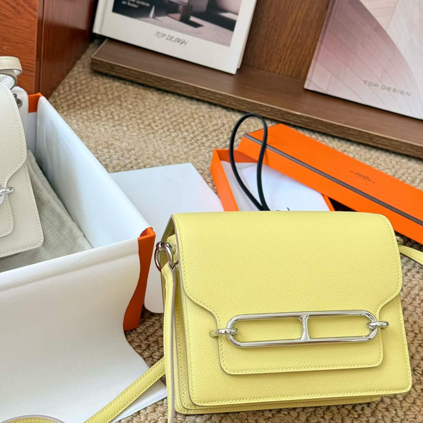 Hermès Roulis 18 Lime Evercolor - Image 3