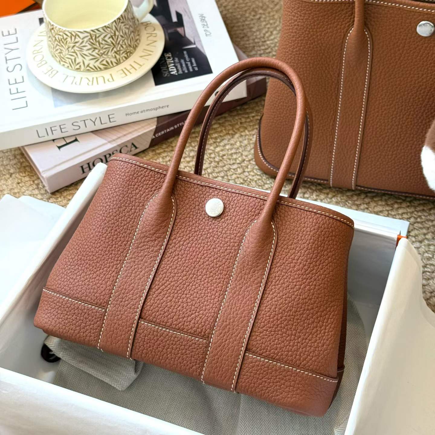 Hermès Garden Party Gold Clemence Mini