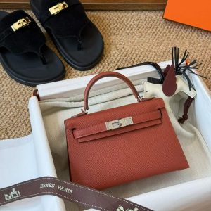 Hermès Kelly Mini II Rouge H Epsom Palladium Hardware