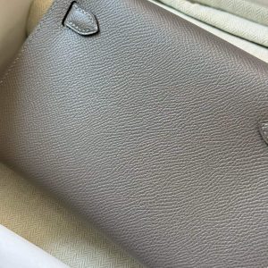 Alternative view of Hermès Kelly Mini II Etain Epsom Palladium Hardware