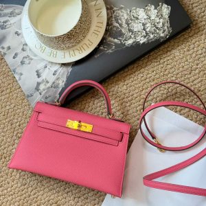 Alternative view of Hermès Kelly Mini II Rose Azalea Epsom Gold Hardware