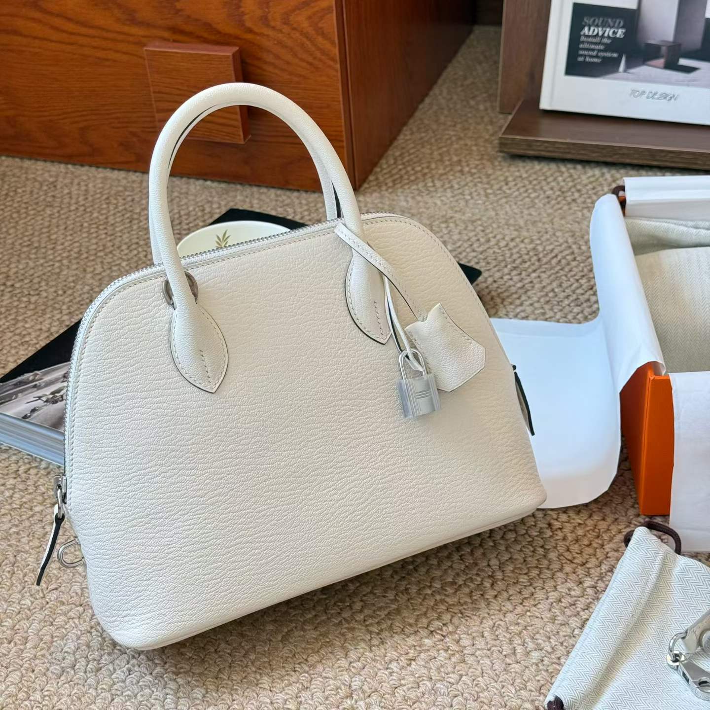 Hermès Mini Bolide Craie Cherve - Image 4