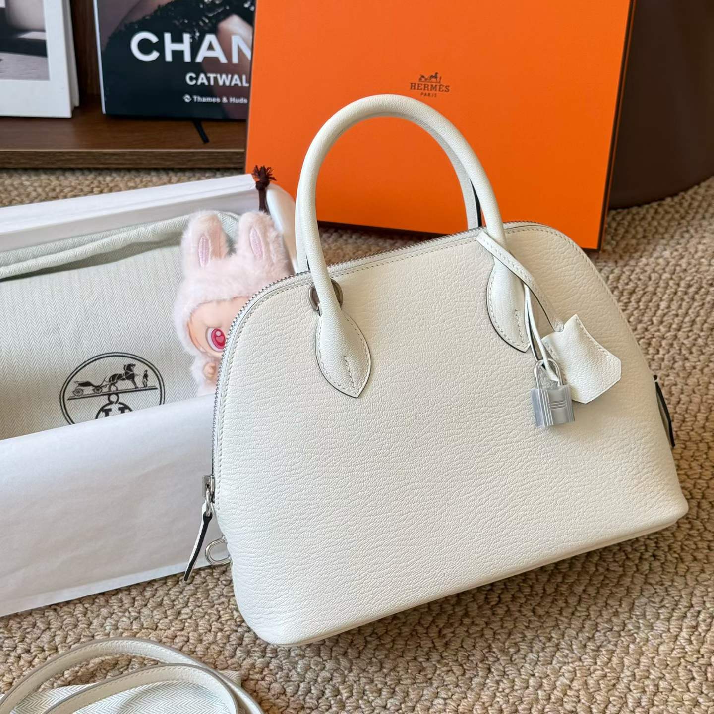 Hermès Mini Bolide Craie Cherve