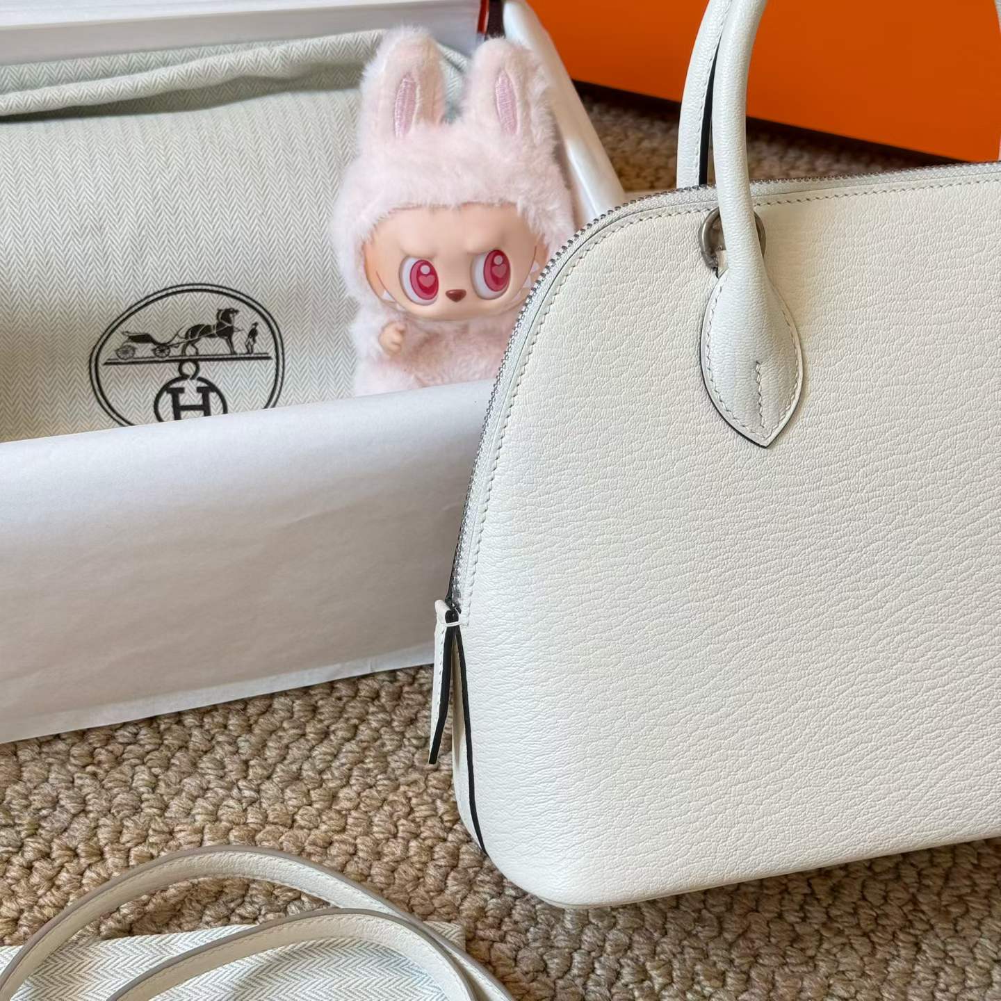 Hermès Mini Bolide Craie Cherve - Image 6