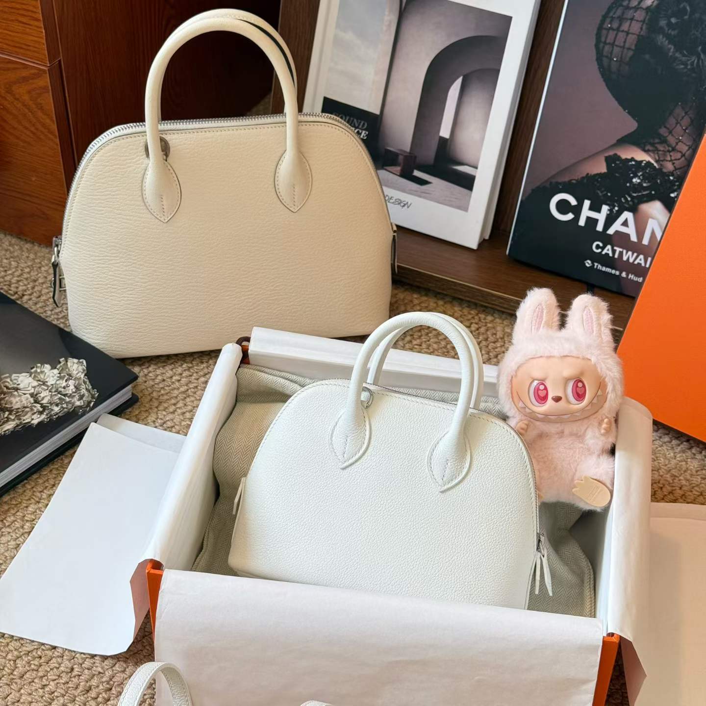 Hermès Mini Bolide White Cherve - Image 6