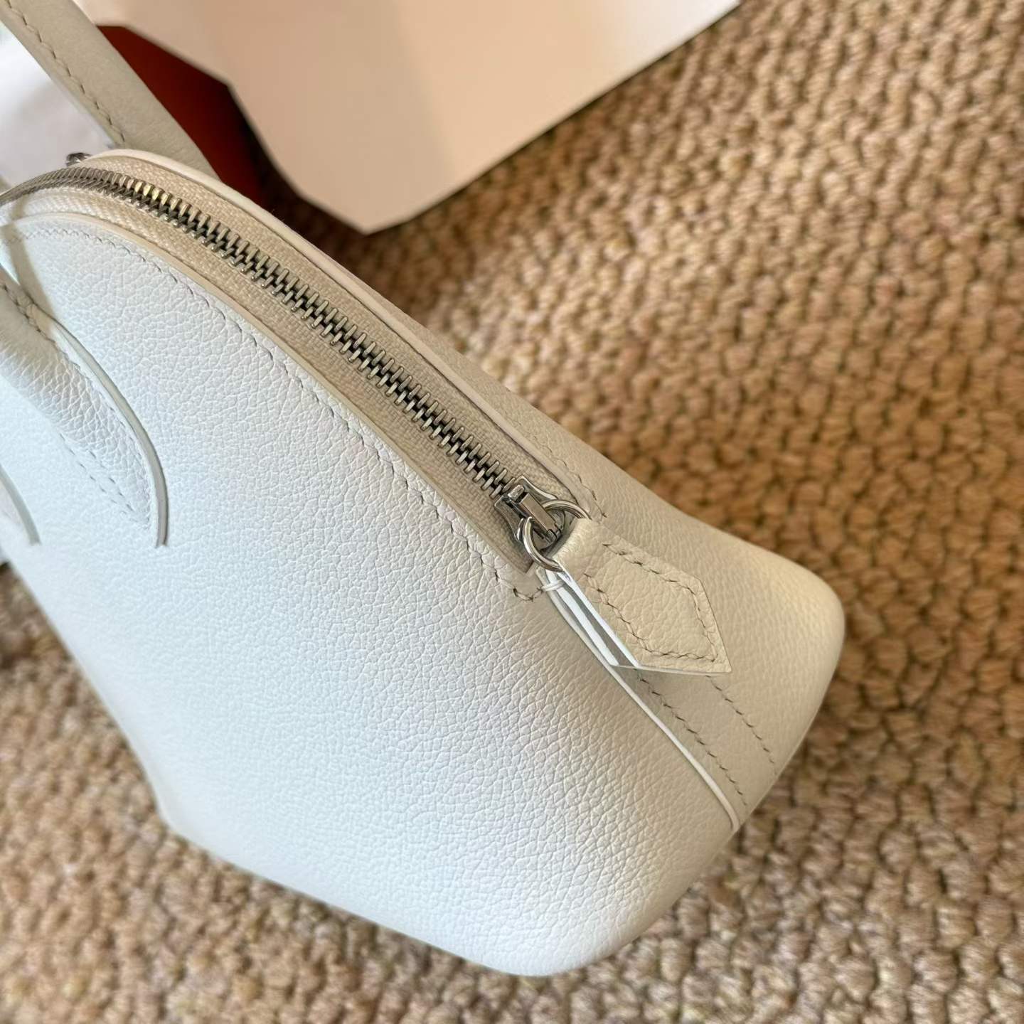 Hermès Mini Bolide White Cherve - Image 4