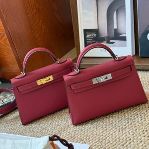 Alternative view of Hermès Kelly Mini II Rouge Gerenat Epsom Gold Hardware/Palladium Hardware