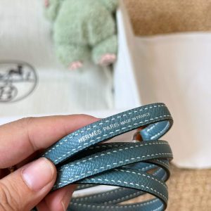 Alternative view of Hermès Kelly Mini II Blue Jean Epsom Palladium Hardware