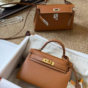 Alternative view of Hermès Kelly Mini II Gold Epsom Gold Hardware/Palladium Hardware