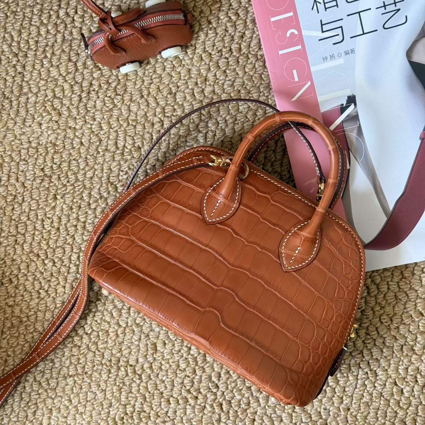 Hermès Mini Bolide Miel Matte Crocodile - Image 12