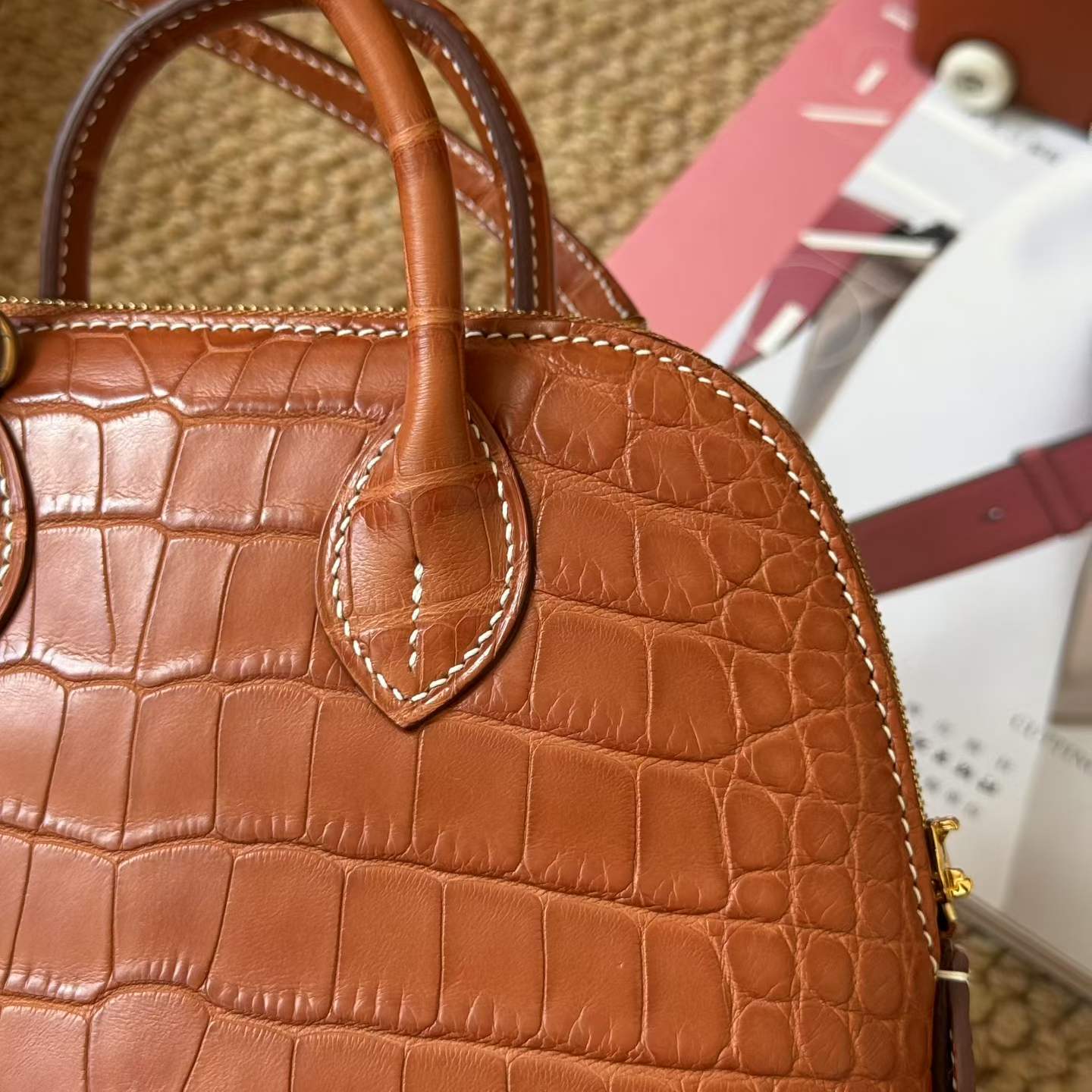 Hermès Mini Bolide Miel Matte Crocodile - Image 11
