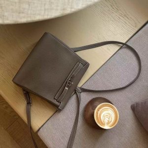 Alternative view of Hermès Kelly Ado Etoupe Clemence Gold Hardware/Palladium Hardware